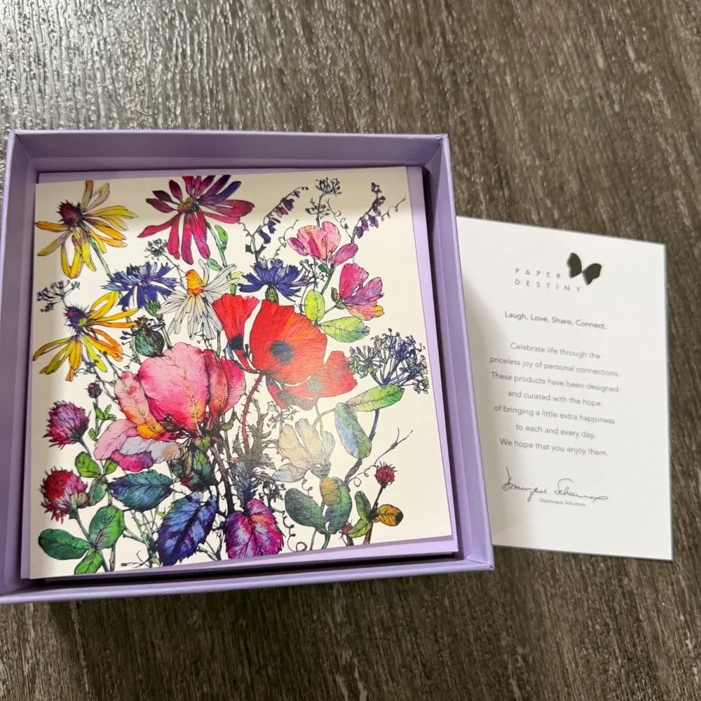 Paper Destiny Note Card Set Unisex OS Multicolor Floral Wildflower 20ct Boxed